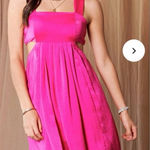 Davi & Dani  NEW Pink Wash Side Cut‎ Out Mini Dress Large Drape V Back Photo 0