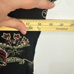 Kathy Ireland Top L Black Floral Paisley Mock Neck Stretch Retro Y2K Boho Career Photo 6