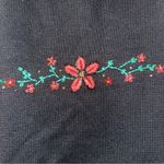 Women’s ugly Christmas sweater vest Embroidered Beaded Poinsettias Large Black Photo 4