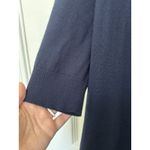 Theory Wool Navy Blue Short Sleeve Open Front Cardigan Size Small Classic Photo 4
