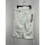 Womans Bitten Sara Jessica Parker Pullon Cargo Shorts 12 White Elastic Waist NWT Photo 1