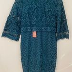 NWT Ivy City Co Lacey Dress Emerald Modest Church Green Tiered Large Fitted Photo 0