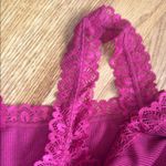SheIn  Fuchsia Lace Trim Tank Top Photo 1