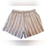 Tahari Beige & White Linen Striped Shorts Women’s Size S Photo 1