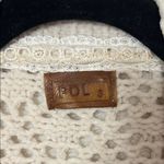 POL Cardigan Open Front Knit Cream with Black Ribbon Detail Sleeves Size Small Photo 2