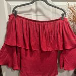 Vava by Joy Han : Women's Off the shoulder blouse with bell sleeves - Red… Photo 2