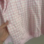 Draper James  gingham crewneck pink and white sweatshirt size large 100% cotton Photo 4
