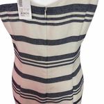 Cupcakes and Cashmere Sheath Dress 10 Ivory Navy Striped Sleeveless Back Cut Out Photo 8