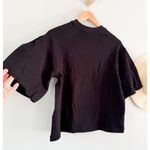 Madewell  | NWT | Puff-Sleeve Sweatshirt Tee in Jet Black | Sz XS Photo 8