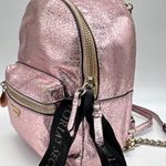 Victoria's Secret Victoria’s Secret Mini Backpack Metallic Pink Faux Leather Zip Backpack New Photo 11