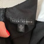 City Studio White Black Sparkle Lace Embellished Waist Formal Gown Size 0 Photo 7