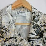 Vintage Jacket Coat Sparkle Floral Black White Bingo Night Grandma Vegas Gold Size XL Photo 2