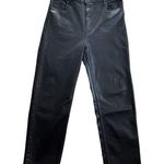 ASOS Women’s High Waisted Coated Wax Straight Leg Jeans Size 34/32 Black Photo 0