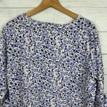 Well Worn Womens size XXL Ditzy Floral V-Neck Ruffle 3/4 Sleeve Blouse Top Blue Photo 7