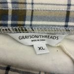 Grayson Threads  Plaid Flare Pants Womens XL White Brown High Rise Retro Y2K Photo 6