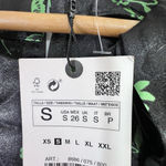 ZARA Jacquard Dress Long Sleeved Black and Green Belted Size S NWT Blogger Fave Photo 14