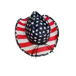 Source Unknown American Flag Cowboy Hat USA Cowgirl Hats for Men and Women Red White and Blue Photo 2