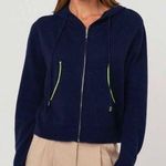 BRODIE Cashmere 100% cashmere zip up heart hoodie in Navy Blue Size M Photo 0