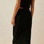 Free People  Beach Daphne Gathered Ruched Black Midi Skirt Photo 0