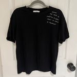 Mango  Tee w/Quote on Left Shoulder in Black Photo 0