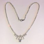 Vintage Silver Tone CZ Rhinestone Formal Classic Boho Necklace Photo 0