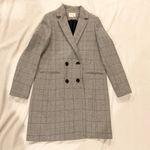 Sézane Sezane MANTEAU JOHNSON coat wool cashmere gray plaid check SZ38 US6 bust37 Photo 1