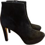 Prada Women's Black Suede Platform Ankle Boots Size 9.5 High Heel Stiletto Photo 2