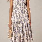 J.Crew  Cream and Lavender Pattern Lilac  Smock Midi Dress Photo 0
