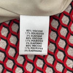 Worth New York Crew Neck Long Sleeve Red Black Tan Houndstooth Print Dress Sz 6 Photo 6