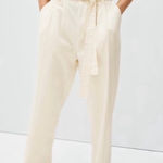 Everlane  Cream Trousers with Belt the paper bag organic cotton pants medium Photo 0