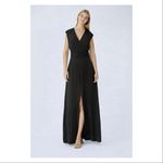 Halara NWT  V-Neck Lightweight Front Slit Maxi Dress in Black Photo 6