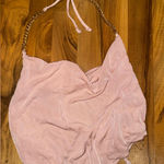 Almost Famous chain halter top handkerchief cut shimmer pink NWOT LG Photo 0