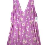 BP Women's Woven V Neck Romper Purple Anna Romper Floral Plus Size 1X NWT Photo 3