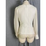 Tadashi Shoji Vintage Tadashi 100% Silk Ivory Draped Wrap Blouse Sheer Chiffon Sleeves S 10 Photo 1