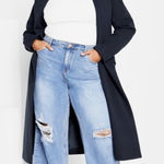 City Chic  Women’s Navy Blue Mia Coat 16 NWT Photo 0