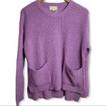 MELLODAY  purple front pocket crew neck sweater S Photo 2