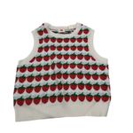Levi's Levi’s Sweetie Strawberry Knit Sweater Vest Red Green White Printed Crewneck Photo 8