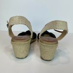 Lucky Brand Lucky Brand Espadrilles Wedge Sandals 9.5 Black Knotted Canvas Raffia Krizhy Photo 3