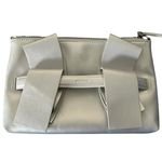 PINKO Aika Bow Flat Leather Crossbody Bag NWT Silver Photo 9