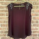 fab'rik Fab’rik black sheer blouse size lg/xl with beaded rhinestone appliqués Photo 0