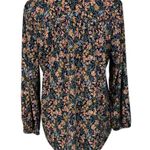 Vince Camuto Medium Top Floral Stretch Pleated V-Neck 3/4 Sleeves Hi-Low Multi Photo 4