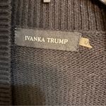 Ivanka Trump  womens open front cardigan with gold tone zipper accents black L Photo 2