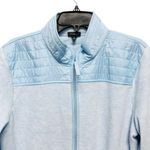 Talbots  Womens Jacket XL Blue High Neck Zips Pockets Fleece Cotton Blend Photo 1