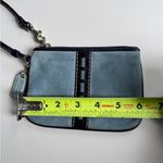 Coach Hampton Suede Wristlet Wallet Blue/Black - Silver Hardware Photo 4