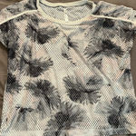 Fabletics  Floral Mesh Short Sleeve Boxy Cut Crop Top Tee Shirt Size Small Photo 0