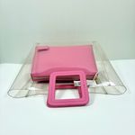 STAUD Shirley Transparent Handbag Tote Leather PVC Clear Pink Medium NWT Photo 8