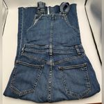 Rag and Bone  Denim Raw-Hem Cropped Kick Flare Overalls Photo 5