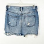 Free People WE THE FREE Ripped Distressed Blue Denim Jean Mini Skirt, Size 26 Photo 1