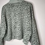 American Eagle  Leopard Print Turtle Neck Seafoam Green Sweater Size Small Photo 2