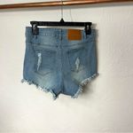 Princess Polly  Light Blue Frayed Jean Shorts S/M Photo 1